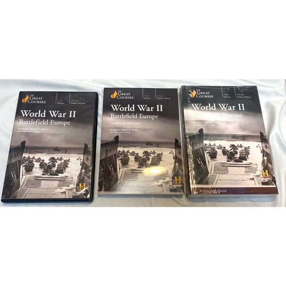 Great Courses World War II Battlefield Europe 4 DVDs + Guidebook + Transcript - Picture 1 of 7